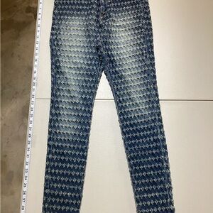 Fashion Nova Blue Patterned Skinny Jeans